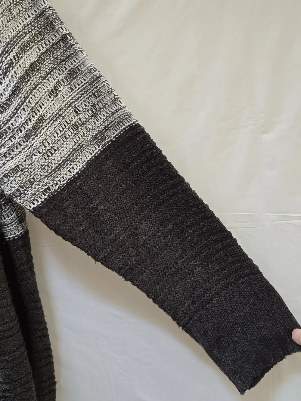 Jason Maxwell Open Front Chunky Knit Colorblock Cardigan Sweater 3X Plus Size